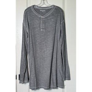 Lee Premium Long Sleeve Henley Men's XLT Gray Heathered